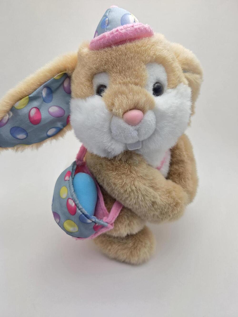 Vintage TB Trading Co Brown Easter Bunny Rabbit With Easter Eggs Rare (12 inch)
